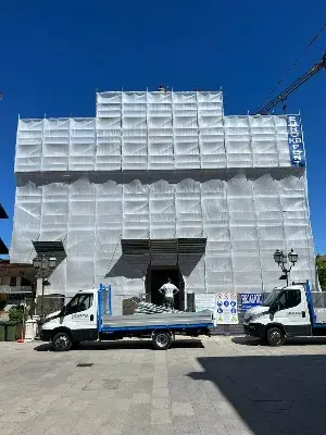 Consolidamento facciata e tetto chiesa - Cortenuova - Bergamo - Intervento su facciata principale